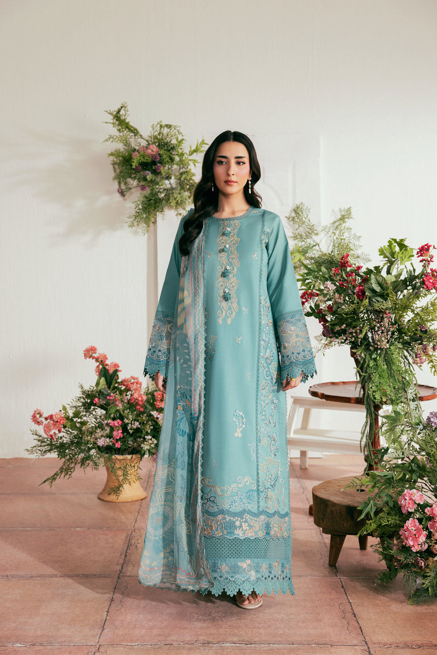 Zync by Florent Luxury Lawn Unstitched Embroidered 3Pc Suit FZL-4B