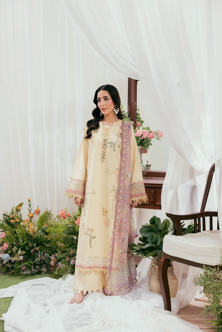 Zync by Florent Luxury Lawn Unstitched Embroidered 3Pc Suit FZL-6B