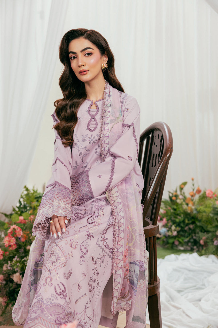 Zync by Florent Luxury Lawn Unstitched Embroidered 3Pc Suit FZL-7B