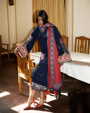 Jugnu Lahore Womenswear Embroidered Khaddar Unstitched 3Pc Suit - Fable