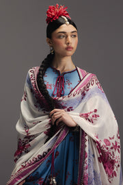 Zara Shahjahan Anarkali Embroidered Lawn Unstitched 3Pc Suit D-02 FALAK ARA