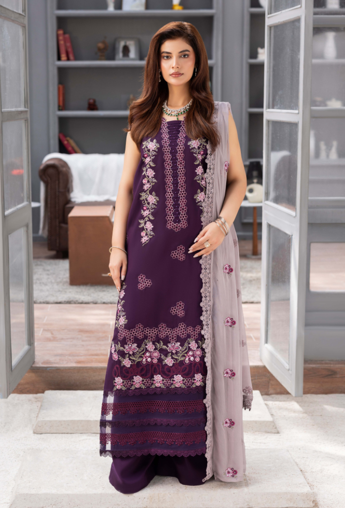 Humdum Fareeha Embroidered Viscose Unstitched 3Pc Suit D-02