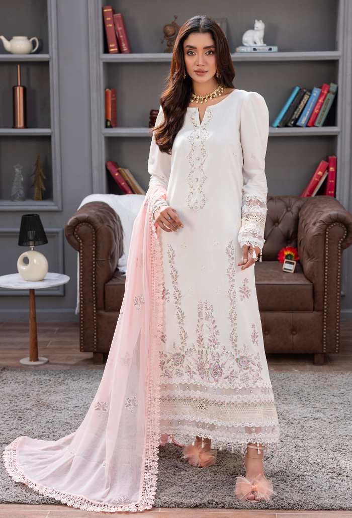 Humdum Fareeha Embroidered Viscose Unstitched 3Pc Suit D-03