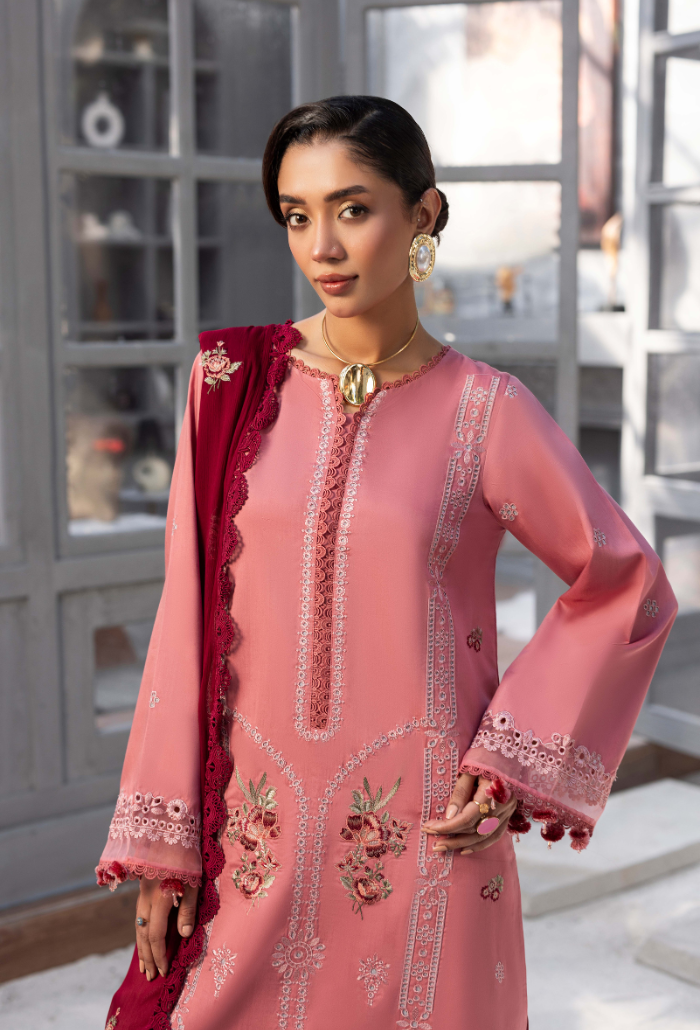 Humdum Fareeha Embroidered Viscose Unstitched 3Pc Suit D-04
