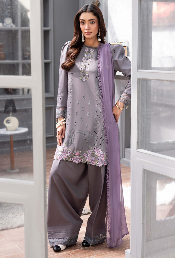 Humdum Fareeha Embroidered Viscose Unstitched 3Pc Suit D-05