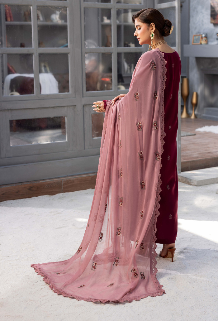 Humdum Fareeha Embroidered Viscose Unstitched 3Pc Suit D-07