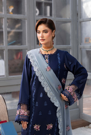 Humdum Fareeha Embroidered Viscose Unstitched 3Pc Suit D-08