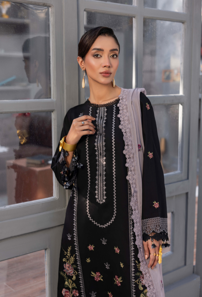Humdum Fareeha Embroidered Viscose Unstitched 3Pc Suit D-10