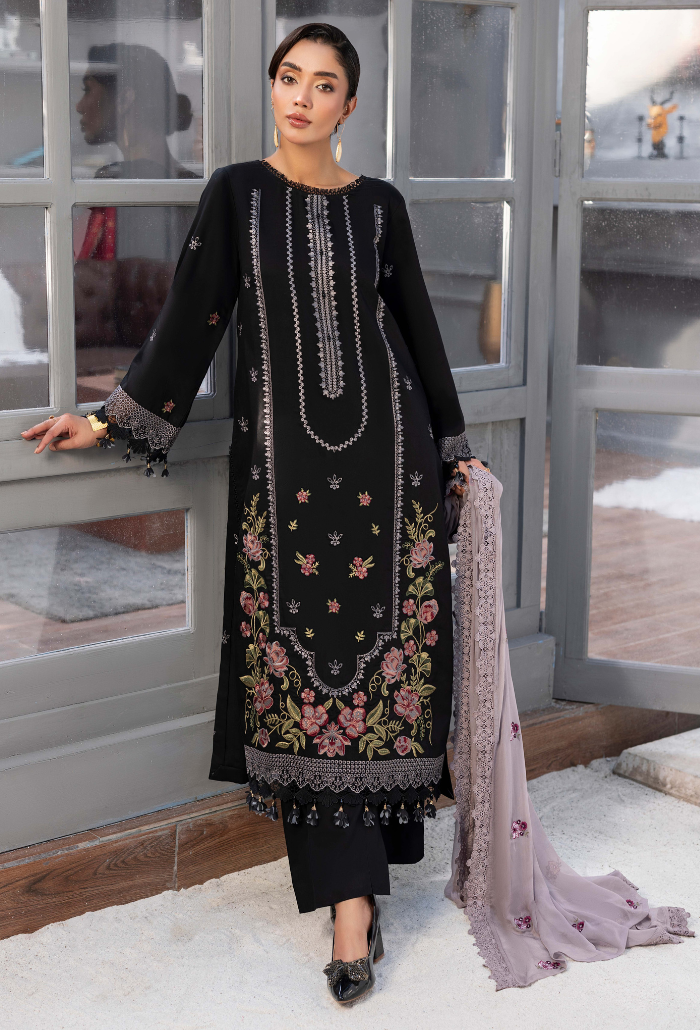 Humdum Fareeha Embroidered Viscose Unstitched 3Pc Suit D-10