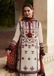 Hussain Rehar Embroidered Luxury Lawn Unstitched 3Pc Suit D-05 FAWN