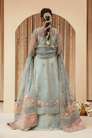 FARASHA Tabeer Embroidered Net Unstitched 3 Piece Suit - 06 Feroza