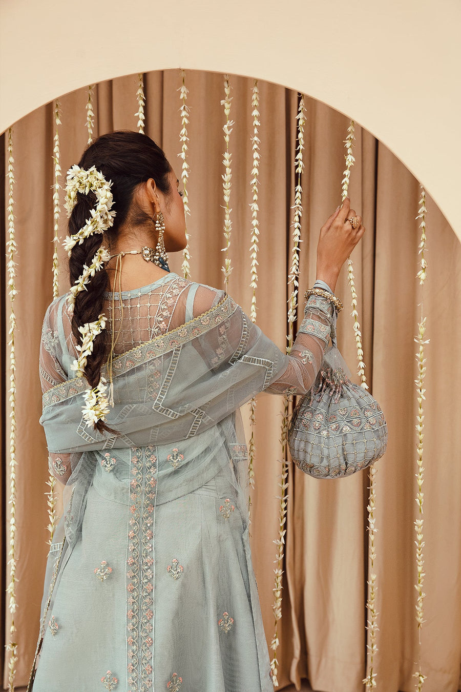 FARASHA Tabeer Embroidered Net Unstitched 3 Piece Suit - 06 Feroza