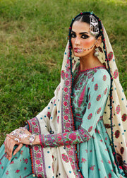 Hussain Rehar Embroidered Karandi Unstitched 3Pc Suit - Ferozi