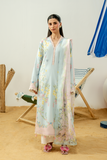 Zarposh Sundaze Embroidered Luxury Lawn Unstitched 3Pc Suit - FIORA