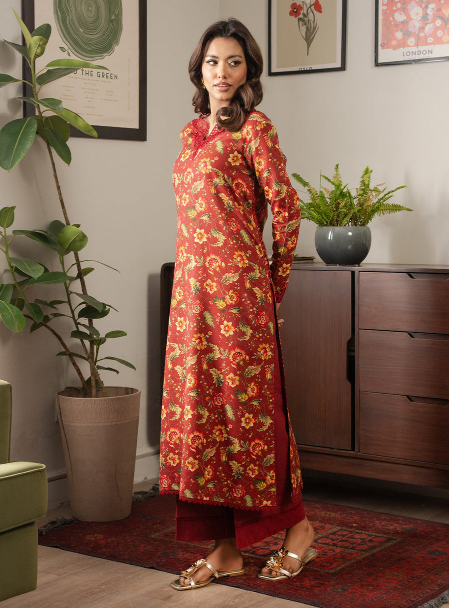 Faiza Faisal Lumiere Printed Khaddar Stitched 2Pc Suit - FIRA