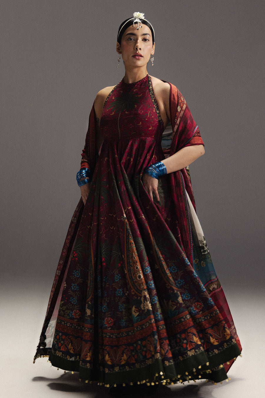 Zara Shahjahan Anarkali Embroidered Lawn Unstitched 3Pc Suit D-06 FIRDAUS