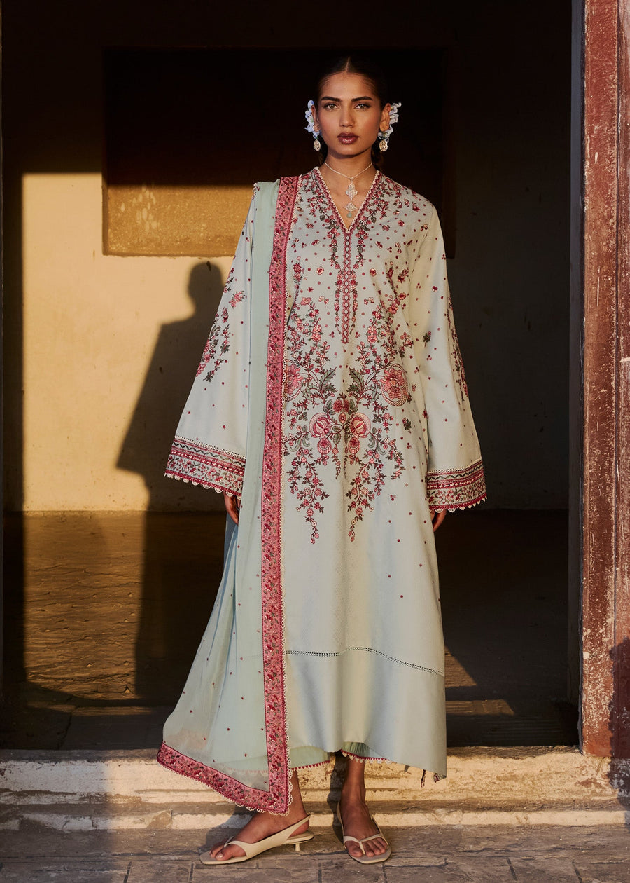 Hussain Rehar ZAN Unstitched Embroidered Lawn 3Pc Suit - Firuz