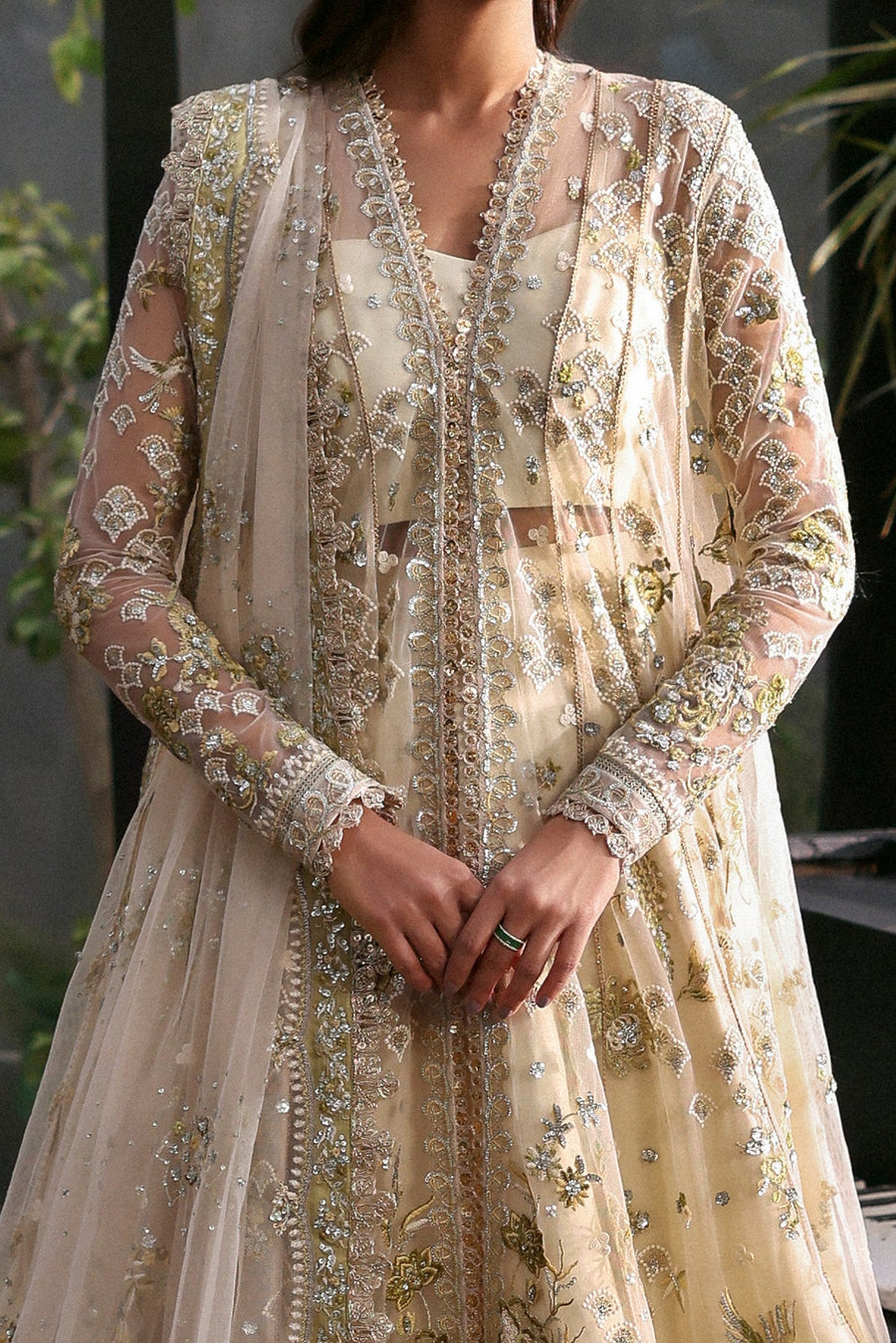 Afrozeh La Fuchsia Embroidered Net Unstitched 3Pc Suit ALF-25-V1-10 FLEURIE