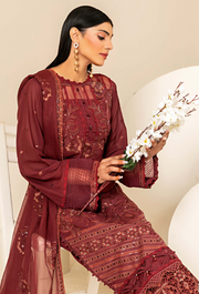 Flora by Humdum Embroidered Swiss Lawn Unstitched 3Pc Suit FS-05