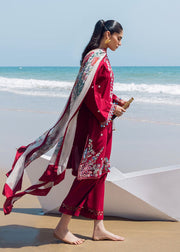 Sadaf Fawad Khan Siraa Vol-02 Unstitched Lawn 3Pc Suit - Floral Paisley