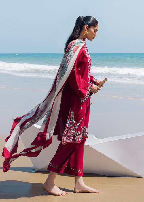 Sadaf Fawad Khan Siraa Vol-02 Unstitched Lawn 3Pc Suit - Floral Paisley