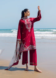 Sadaf Fawad Khan Siraa Vol-02 Unstitched Lawn 3Pc Suit - Floral Paisley