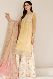 Farasha Fiorella Embroidered Chiffon Unstitched 3Pc Suit - Floral Ray