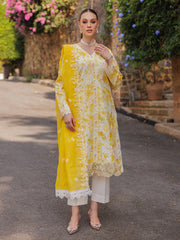RajBari Nissa Floral Symphony Embroidered Lawn Unstitched 3Pc Suit D-01