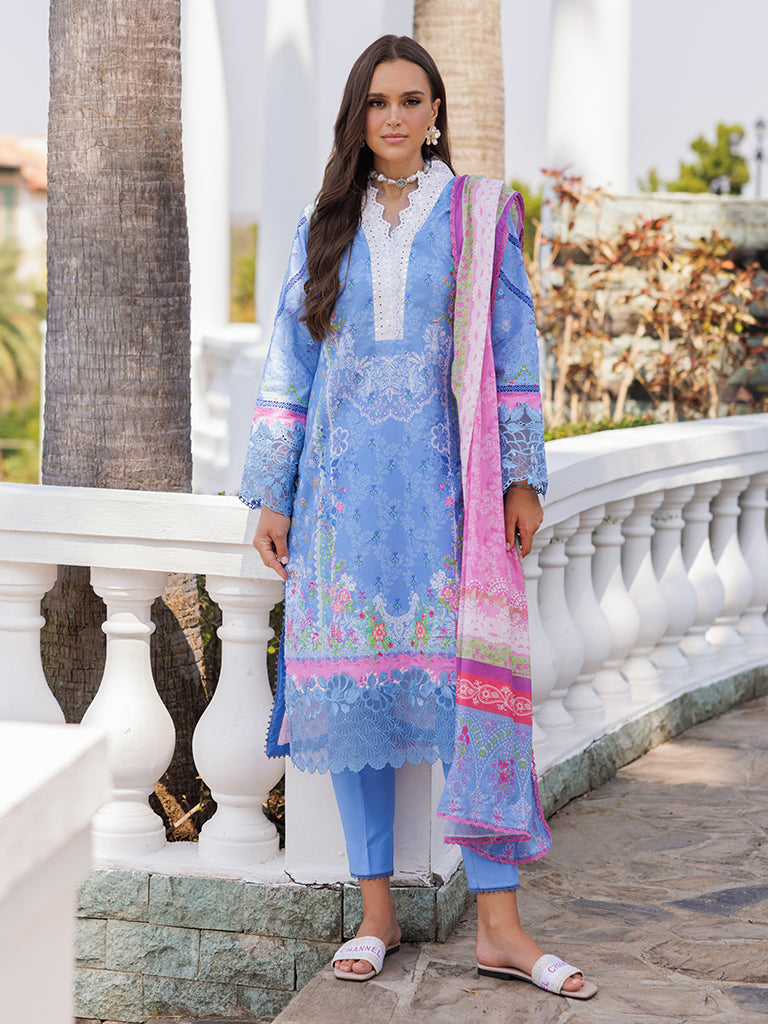 RajBari Nissa Floral Symphony Embroidered Lawn Unstitched 3Pc Suit D-02