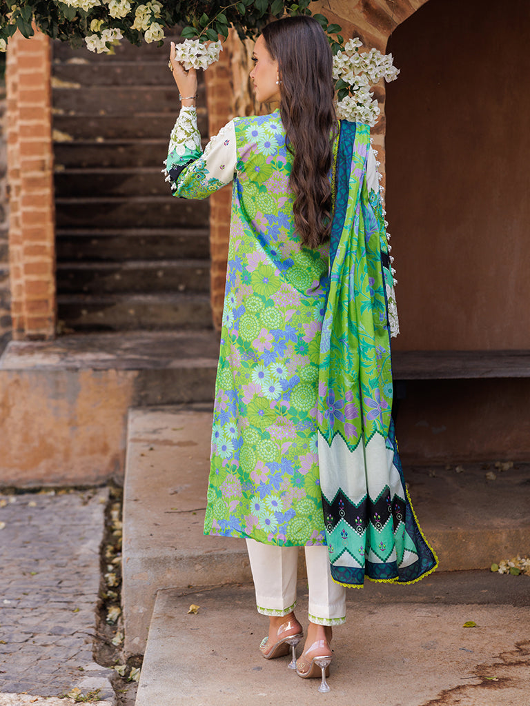 RajBari Nissa Floral Symphony Embroidered Lawn Unstitched 3Pc Suit D-04