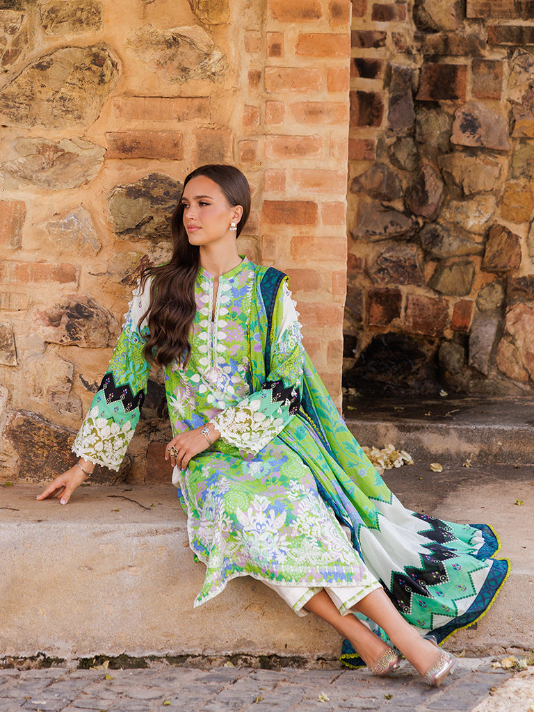 RajBari Nissa Floral Symphony Embroidered Lawn Unstitched 3Pc Suit D-04