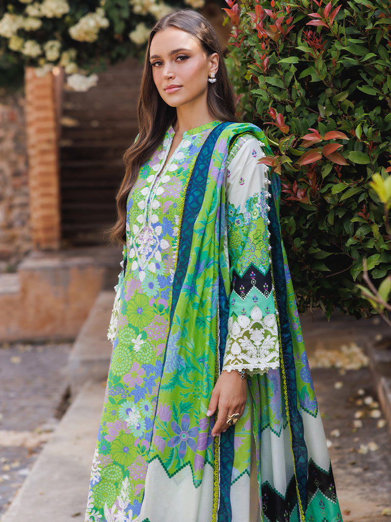RajBari Nissa Floral Symphony Embroidered Lawn Unstitched 3Pc Suit D-04