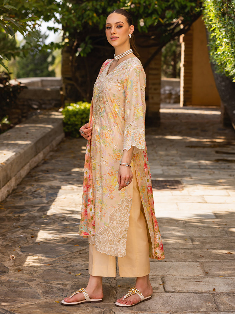 RajBari Nissa Floral Symphony Embroidered Lawn Unstitched 3Pc Suit D-05