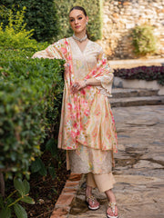 RajBari Nissa Floral Symphony Embroidered Lawn Unstitched 3Pc Suit D-05