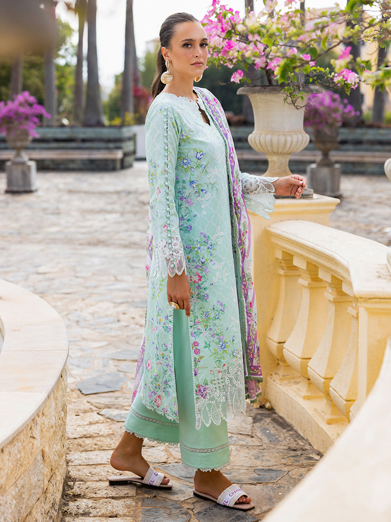 RajBari Nissa Floral Symphony Embroidered Lawn Unstitched 3Pc Suit D-06