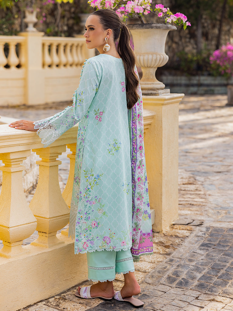RajBari Nissa Floral Symphony Embroidered Lawn Unstitched 3Pc Suit D-06