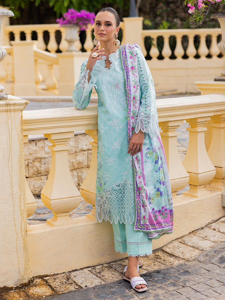 RajBari Nissa Floral Symphony Embroidered Lawn Unstitched 3Pc Suit D-06