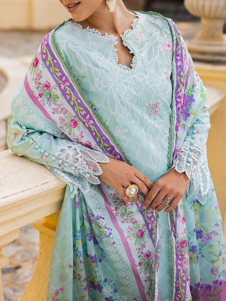 RajBari Nissa Floral Symphony Embroidered Lawn Unstitched 3Pc Suit D-06