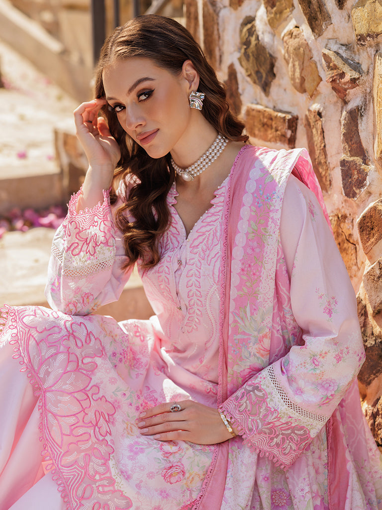 RajBari Nissa Floral Symphony Embroidered Lawn Unstitched 3Pc Suit D-07