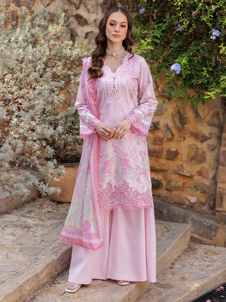 RajBari Nissa Floral Symphony Embroidered Lawn Unstitched 3Pc Suit D-07