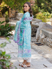 RajBari Nissa Floral Symphony Embroidered Lawn Unstitched 3Pc Suit D-09