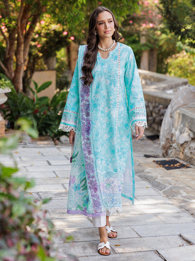 RajBari Nissa Floral Symphony Embroidered Lawn Unstitched 3Pc Suit D-09