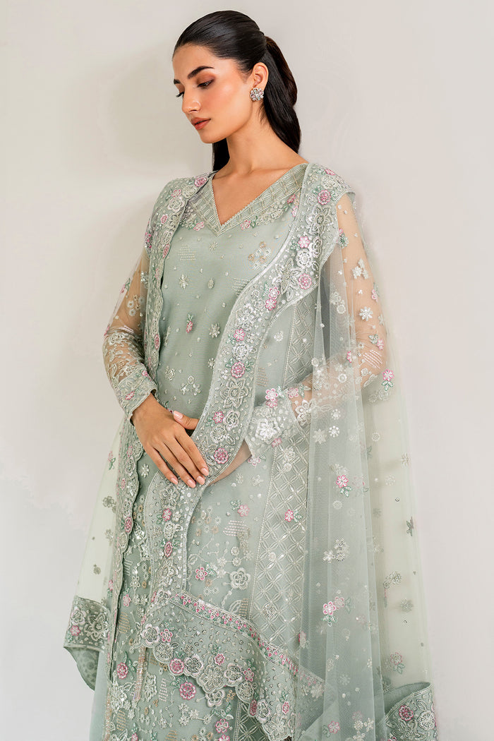 Farasha Luxury Formal Embroidered Net Unstitched 3Pc Suit - Florenca