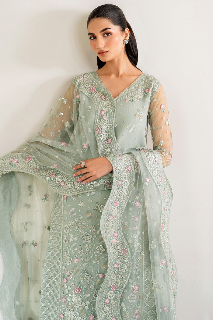 Farasha Luxury Formal Embroidered Net Unstitched 3Pc Suit - Florenca