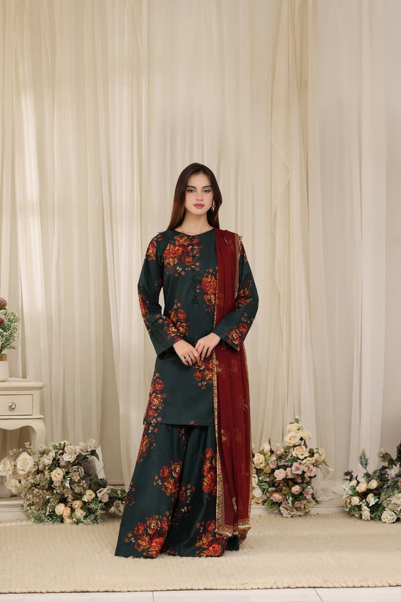 Feathers Threads of Poetry Unstitched Lawn 3Pc Suit Foliage Franchise-FT769