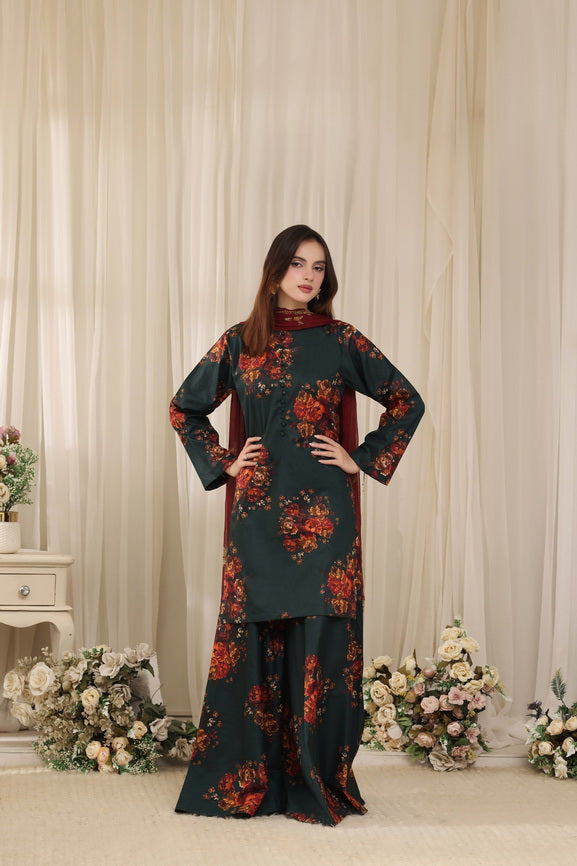 Feathers Threads of Poetry Unstitched Lawn 3Pc Suit Foliage Franchise-FT769