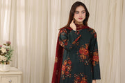 Feathers Threads of Poetry Unstitched Lawn 3Pc Suit Foliage Franchise-FT769
