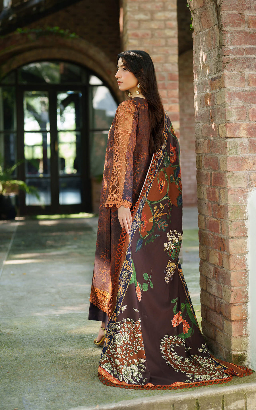 Asifa & Nabeel Meraki Embroidered Viscose Unstitched 3Pc Suit - Forest Calm