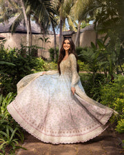 Faiza Saqlain Zinnia Embroidered Luxury Lawn Unstitched 3Pc Suit - Freesia