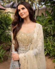 Faiza Saqlain Zinnia Embroidered Luxury Lawn Unstitched 3Pc Suit - Freesia